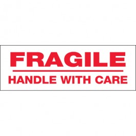 2" x 110 yds. - " Fragile  Handle  With  Care" Pre- Printed  Carton  Sealing  Tape