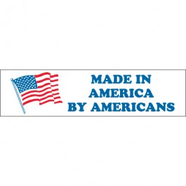 2" x 8" - " Made in  America by  Americans"  Labels