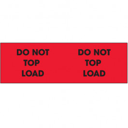 3" x 10" - " Do  Not  Top  Load" ( Fluorescent  Red)  Labels