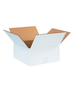 12" x 12" x 4" White  Corrugated  Boxes