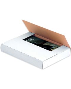 7 1/2" x 5 1/2" x 2"  White Corrugated  Bookfolds