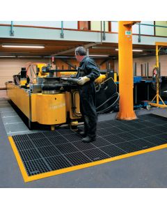38" x 64"  Black/ Yellow Safety  Drainage  Mat
