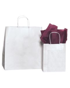 13" x 7" x 13"  White Shopping  Bags