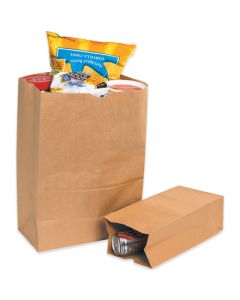 3 3/4" x 2 1/4" x 11 1/2"  Kraft Grocery  Bags