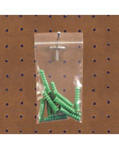 3" x 4" - 2  Mil Reclosable  Poly  Bags w/  Hang  Hole