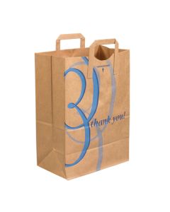 12" x 7" x 17" - " Thank  You" Flat  Handle  Grocery  Bags