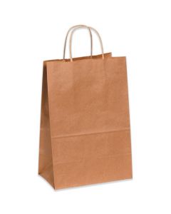 5 1/4" x 3 1/4" x 8 3/8"  Kraft Paper  Shopping  Bags