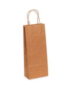 5 1/4" x 3 1/4" x 13"  Kraft Paper  Shopping  Bags