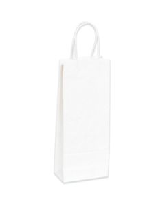 5 1/4" x 3 1/4" x 13"  White Paper  Shopping  Bags