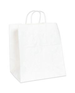 14" x 10" x 15 1/2"  White Paper  Shopping  Bags