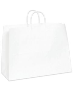 16" x 6" x 12"  White Paper  Shopping  Bags