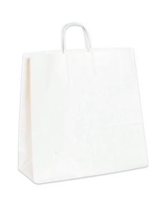 16" x 6" x 15 3/4"  White Paper  Shopping  Bags