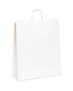 16" x 6" x 19 1/4"  White Paper  Shopping  Bags