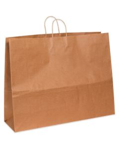 24" x 7 1/4" x 18 3/4"  Kraft Paper  Shopping  Bags