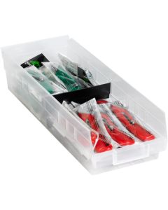23 5/8" x 6 5/8" x 4"  Clear Plastic  Shelf  Bin  Boxes