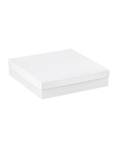 14" x 14" x 3"  White Deluxe  Gift  Box  Bottoms