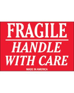 2" x 3" - " Fragile -  Handle  With  Care"  Labels