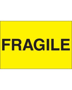 2" x 3" - " Fragile" ( Fluorescent  Yellow)  Labels