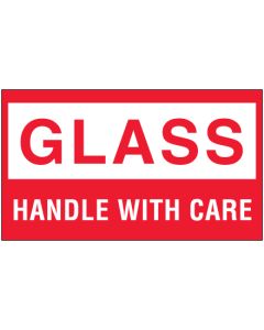 3" x 5" - " Glass -  Handle  With  Care"  Labels