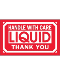 3" x 5" - " Handle  With  Care -  Liquid -  Thank  You"  Labels