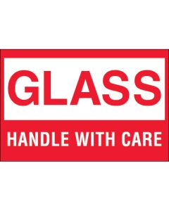 2" x 3" - " Glass -  Handle  With  Care"  Labels