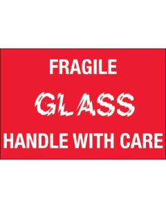 2" x 3" - " Fragile -  Glass -  Handle  With  Care"  Labels