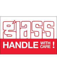 2" x 3" - " Glass -  Handle  With  Care"  Labels
