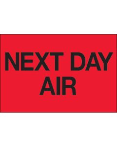 2" x 3" - " Next  Day  Air" ( Fluorescent  Red)  Labels