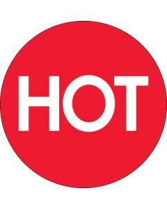 2"  Circle - " Hot" ( High  Gloss)  Labels