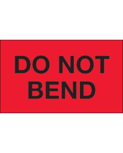 3" x 5" - " Do  Not  Bend" ( Fluorescent  Red)  Labels