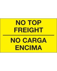 3" x 5" - " No  Carga  Encima" ( Fluorescent  Yellow)  Bilingual  Labels