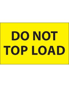 3" x 5" - " Do  Not  Top  Load" ( Fluorescent  Yellow)  Labels