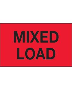 3" x 5" - " Mixed  Load" ( Fluorescent  Red)  Labels