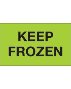 3" x 5" - " Keep  Frozen" ( Fluorescent  Green)  Labels