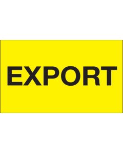 3" x 5" - " Export" ( Fluorescent  Yellow)  Labels