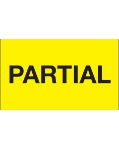 3" x 5" - " Partial" ( Fluorescent  Yellow)  Labels