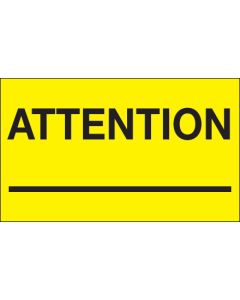 3" x 5" - " Attention ___" ( Fluorescent  Yellow)  Labels