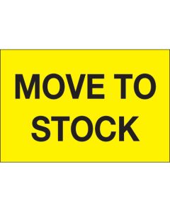2" x 3" - " Move  To  Stock" ( Fluorescent  Yellow)  Labels