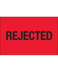 2" x 3" - " Rejected" ( Fluorescent  Red)  Labels