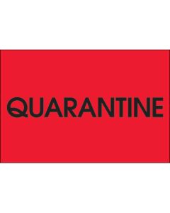 2" x 3" - " Quarantine" ( Fluorescent  Red)  Labels