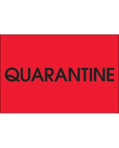 2" x 3" - " Quarantine" ( Fluorescent  Red)  Labels