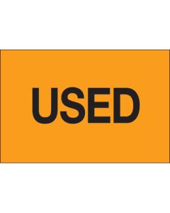 2" x 3" - " Used" ( Fluorescent  Orange)  Labels