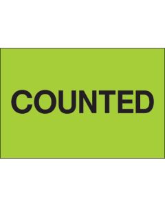 2" x 3" - " Counted" ( Fluorescent  Green)  Labels