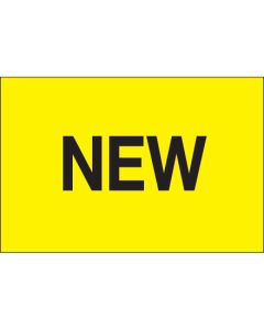 2" x 3" - " New" ( Fluorescent  Yellow)  Labels