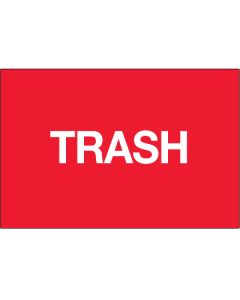 2" x 3" - " Trash" ( Fluorescent  Red)  Labels