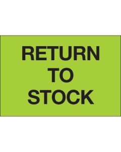 2" x 3" - " Return  To  Stock" ( Fluorescent  Green)  Labels
