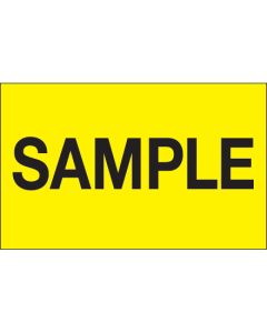 1 1/4" x 2" - " Sample" ( Fluorescent  Yellow)  Labels