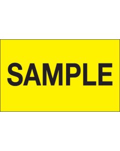 3" x 5" - " Sample" ( Fluorescent  Yellow)  Labels