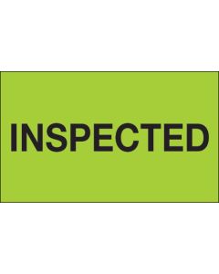 3" x 5" - " Inspected" ( Fluorescent  Green)  Labels