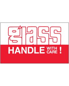 3" x 5" - " Glass -  Handle  With  Care"  Labels
